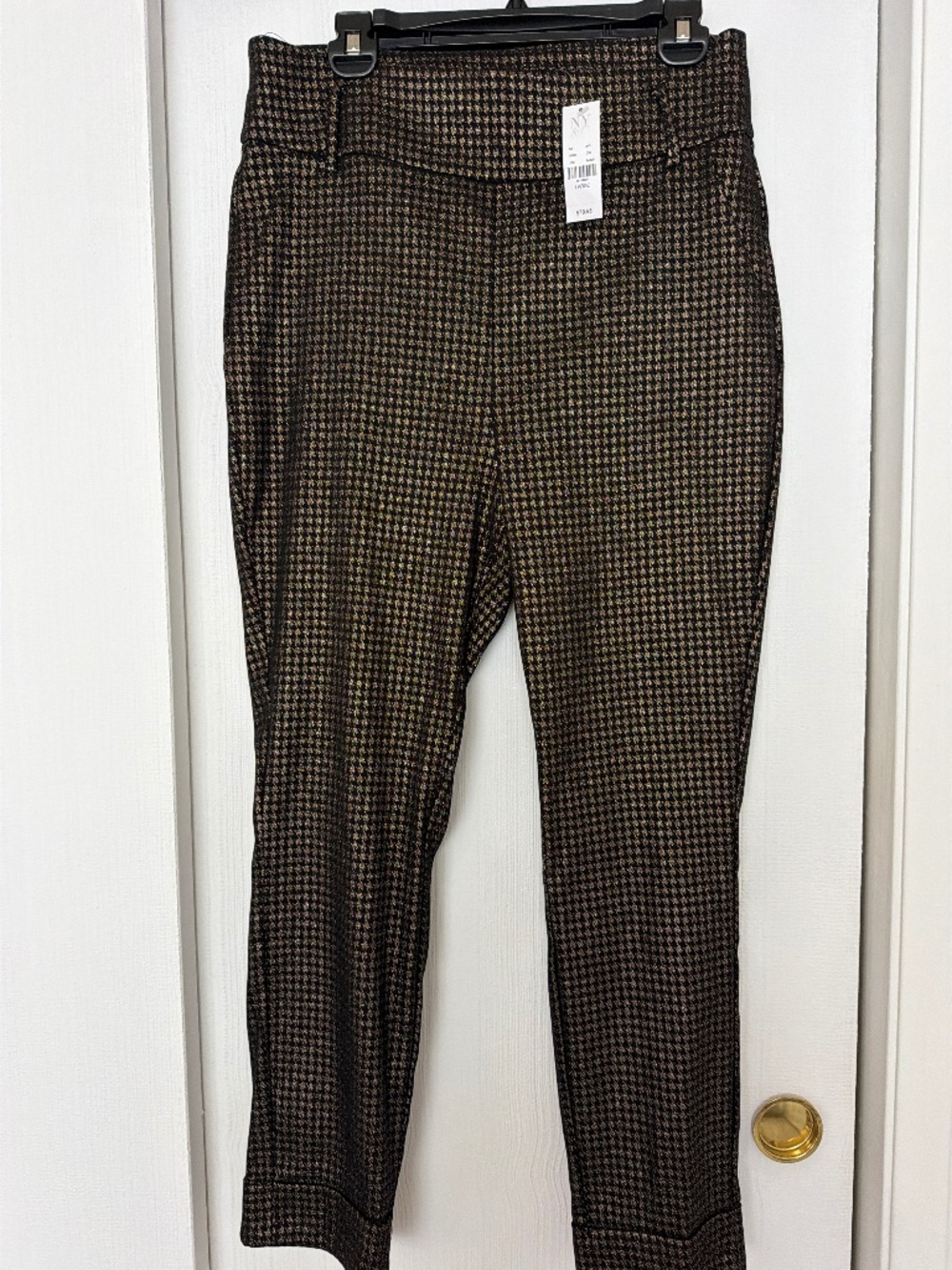 New York & Company Houndstooth Pants Size L NWT